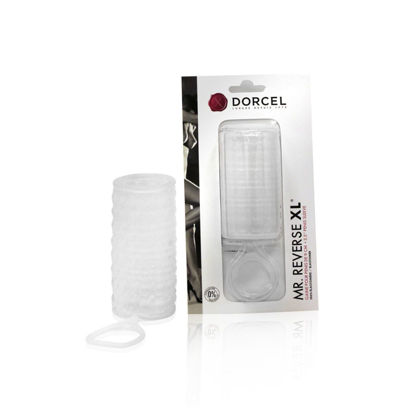 Насадка на член Dorcel Mr Reverse XL с кольцом для мошонки, стимулирующий рельеф