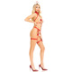 Портупея с чокером и гартеры Leg Avenue 2PC Vegan Leather Nurse Harness Teddy and Headband Red M