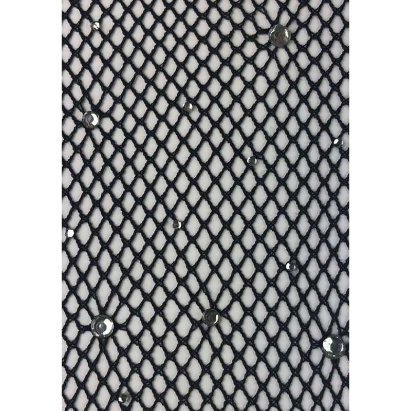 Колготки Leg Avenue Rhinestone micro net tights Plus size Black, мелкая сетка, стразы