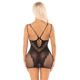 Платье Leg Avenue Lace and Net Mini Dress with Dual Strap One Size, Black