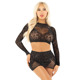 Комплект Leg Avenue Rhinestone Crop Top and Mini Skirt One Size, Black