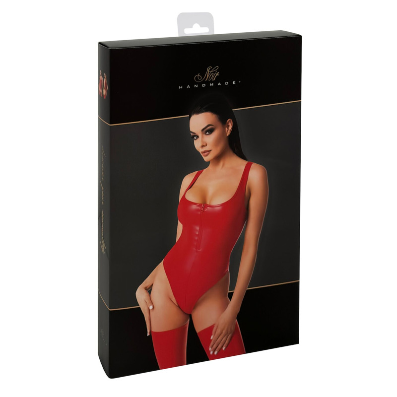 Боди Noir Handmade F352 Red powerwetlook body - XXL