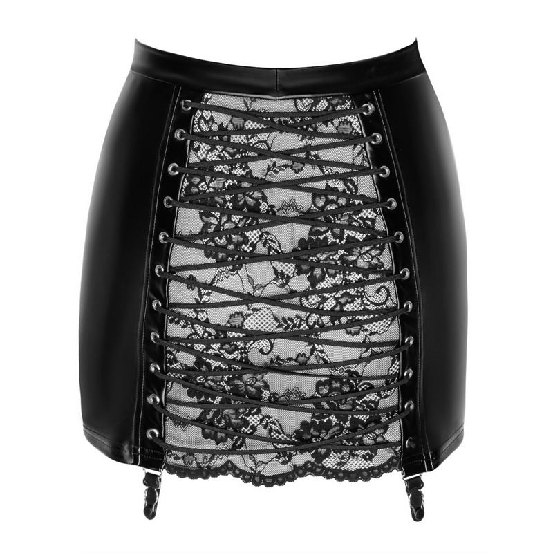 Юбка Noir Handmade F341 Powerwetlook and lace skirt - M