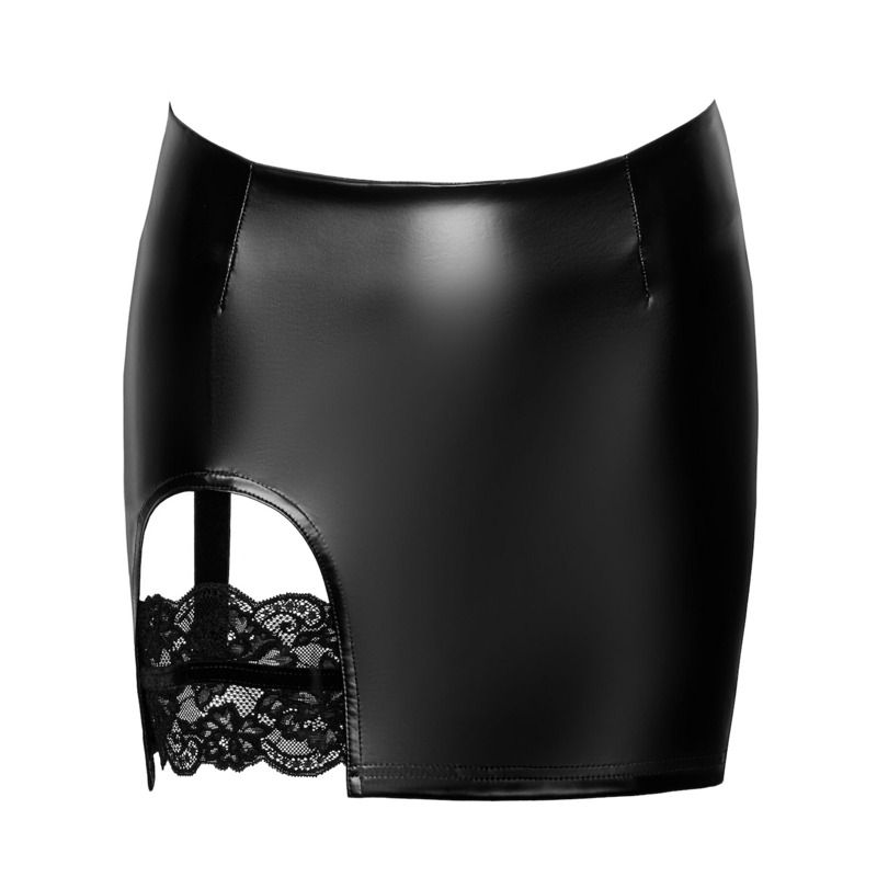 Юбка Noir Handmade F345 Powerwetlook skirt with garter - XXL