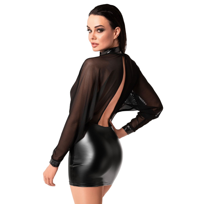 Платье Noir Handmade F348 Powerwetlook and tulle dress - S