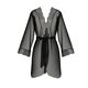 Пеньюар Passion AMBERLY PEIGNOIR 4XL/5XL, black, ажурные декольте и манжеты, широкие рукава