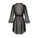 Пеньюар Passion AMBERLY PEIGNOIR 4XL/5XL, black, ажурные декольте и манжеты, широкие рукава