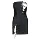 Мини-платье из экокожи Passion CELINE CHEMISE 4XL/5XL, black, шнуровка, трусики в комплекте