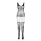Бодистокинг Passion ECO BS001 One Size black, с доступом, имитация подвязок, флористический декор