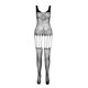Бодистокинг Passion ECO BS001 One Size white, с доступом, имитация подвязок, флористический декор