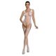 Бодистокинг Passion ECO BS007 white, с доступом, силуэтный рисунок, имитация подвязок