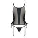 Сетчатый корсет из экокожи Passion MALWIA CORSET 6XL/7XL black, с люверсами и съемными пажами