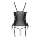 Сетчатый корсет из экокожи Passion MALWIA CORSET 6XL/7XL black, с люверсами и съемными пажами