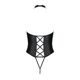 Боди из экокожи Passion NANCY BODY 4XL/5XL black, с имитацией шнуровки и открытым доступом
