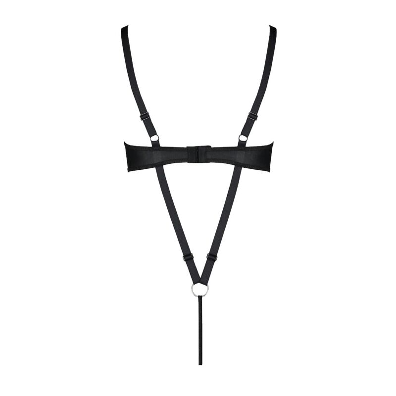 Боди из экокожи Passion CELINE BODY 4XL/5XL black, с доступом, открытый
