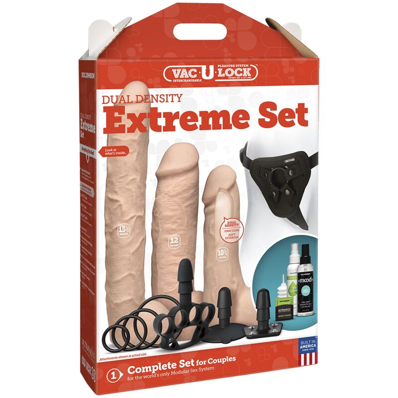 Набор для страпона Doc Johnson Vac-U-Lock Dual Density Extreme Set (мятая упаковка)
