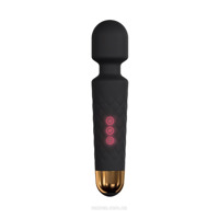 Мини-вибромассажер Dorcel Wand Wanderful Black мощный, водонепроницаемый, 18 режимов работы