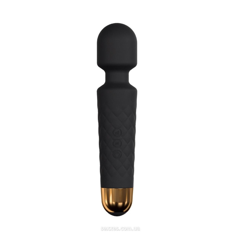 Мини-вибромассажер Dorcel Wand Wanderful Black мощный, водонепроницаемый, 18 режимов работы