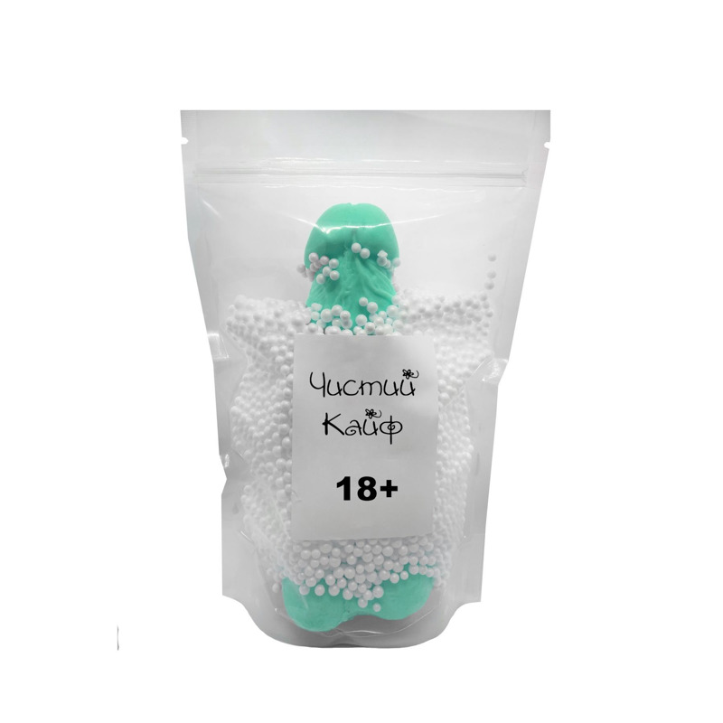 Крафтовое мыло-член с присоской Чистий Кайф Turquoise size XL, натуральное