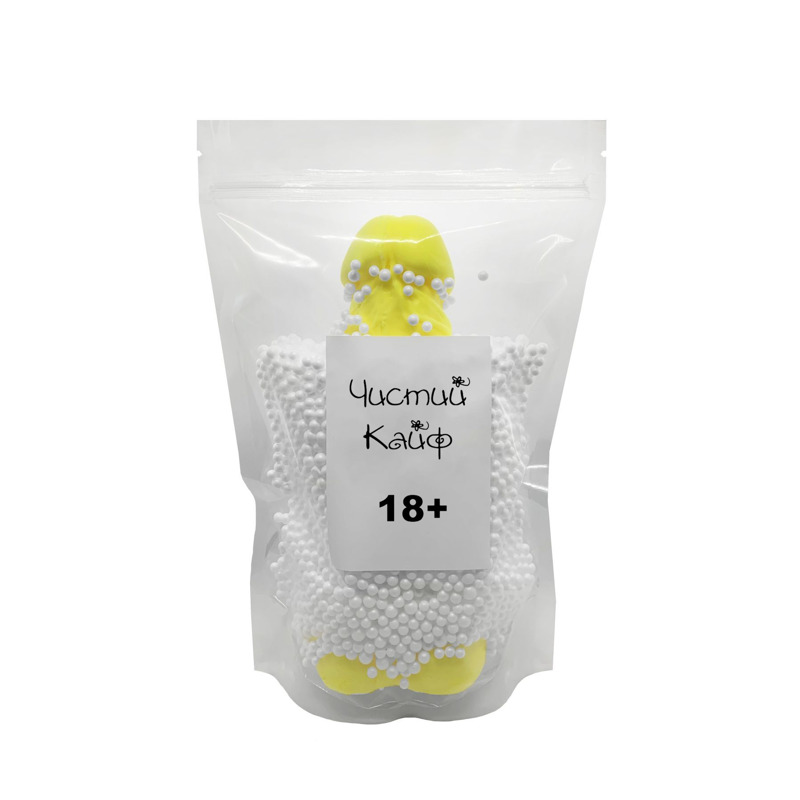 Крафтовое мыло-член с присоской Чистий Кайф Yellow size XL, натуральное