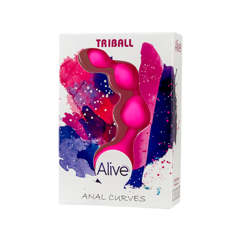 Анальные шарики Alive Triball Pink, силикон, макс. диаметр 2см