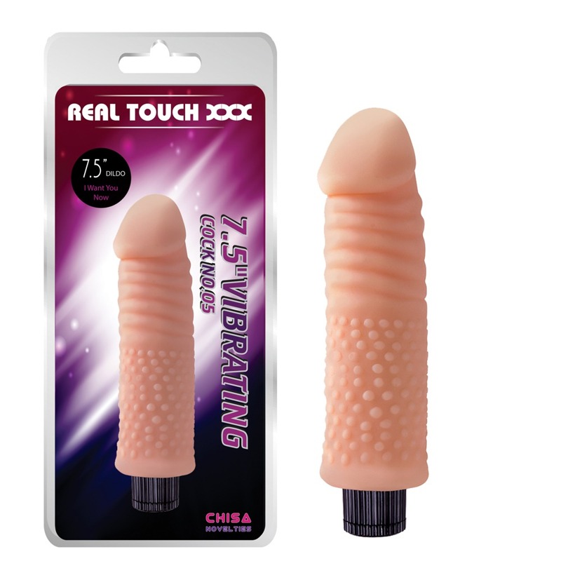 Вібратор реалістичний з рельєфом Chisa Real Touch Cock No.05, бежевий