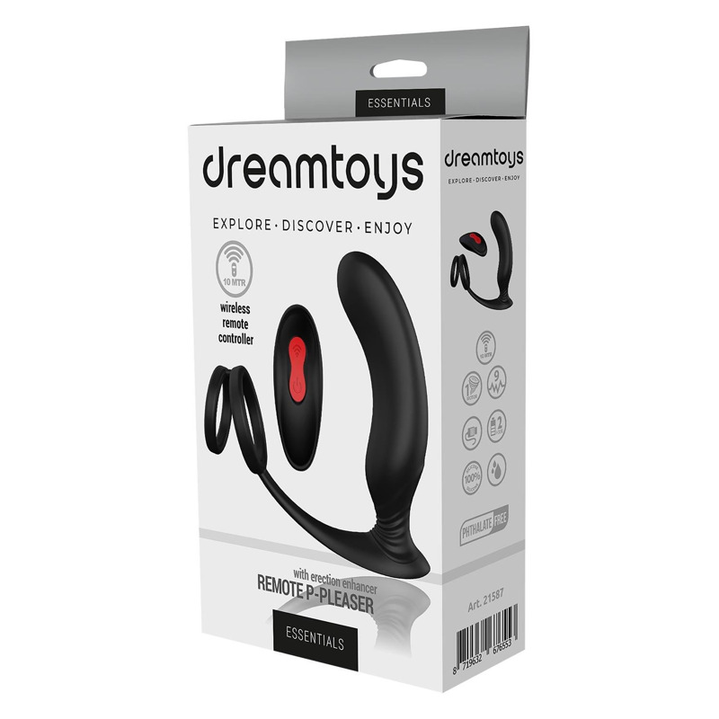 Стимулятор для простаты Dream toys Cheeky Love Remote P-Pleaser с петлей на мошонку, черный