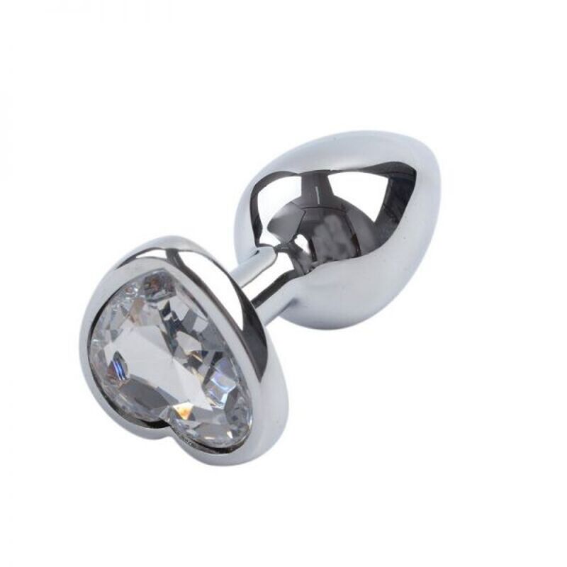 Анальная пробка Silver Metal Heart Diamond, S