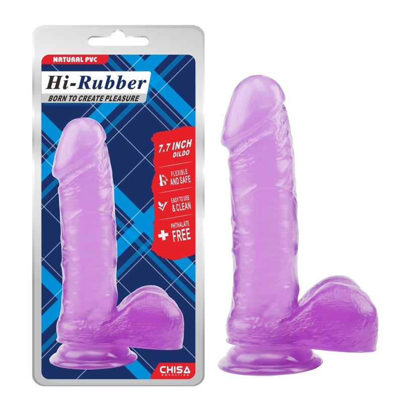 Фалоімітатор на присосці Chisa Hi-Rubber 7.7, фіолетовий