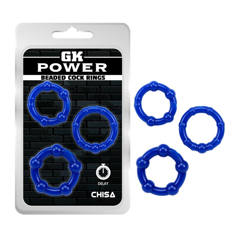 Набір ерекційних кілець Сhisa GK Power Stay Hard сині, 3 шт.