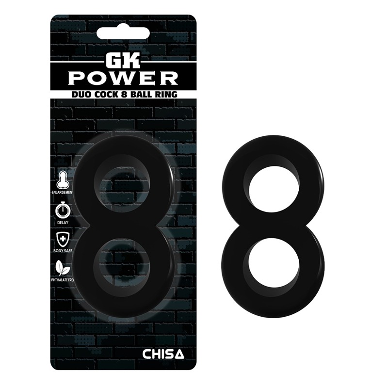 Ерекційне кільце подвійне Chisa GK Power, чорний
