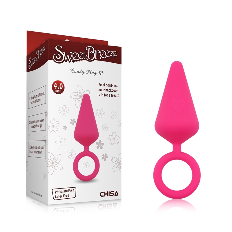 Анальная пробка Chisa Sweet Breeze с кольцом, розовый, M