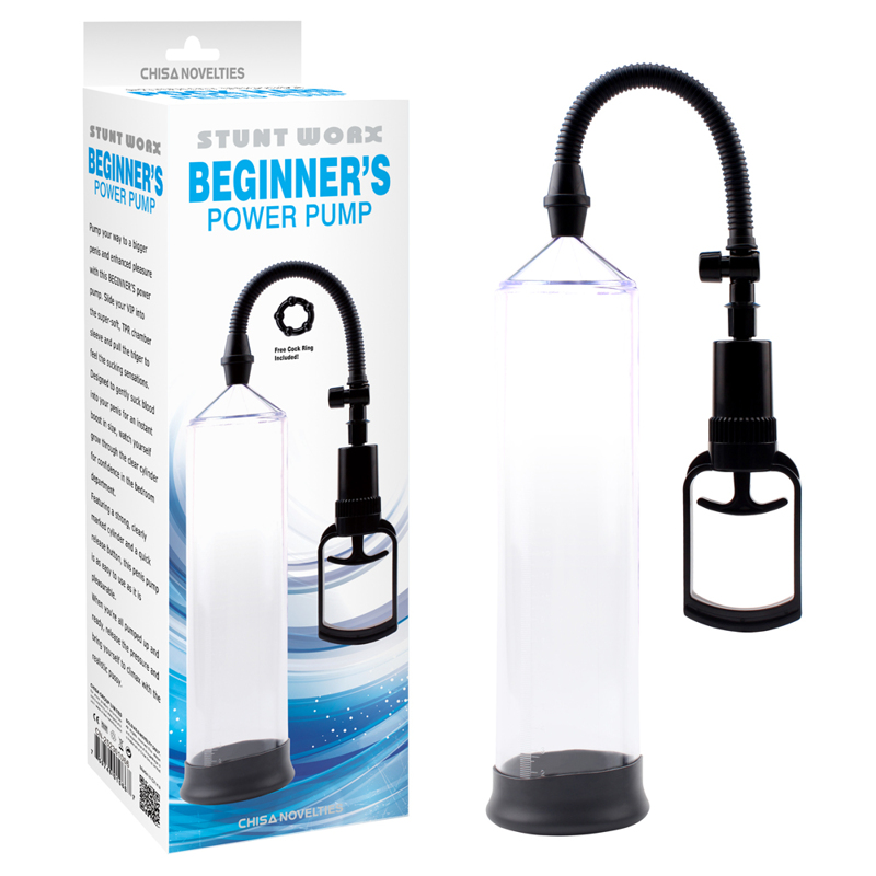 Помпа з ерекційним кільцем насадкою Chisa Stunt Worx Beginner's Power Pump механічна