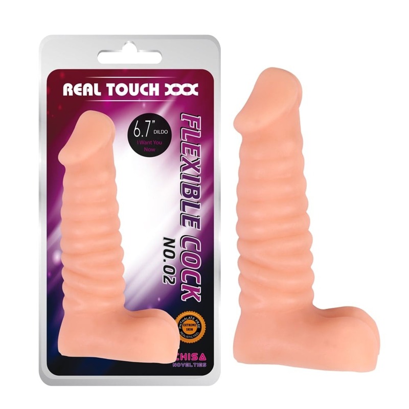 Фалоімітатор з хребтом Chisa Real Touch XXX Flexible Cock No.02, бежевий