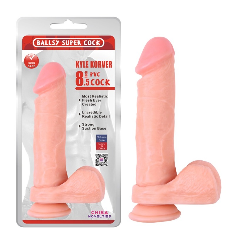 Фалоімітатор реалістичний Chisa Ballsy Super Cock 8.5 на присосці з яскраво вираженою головкою