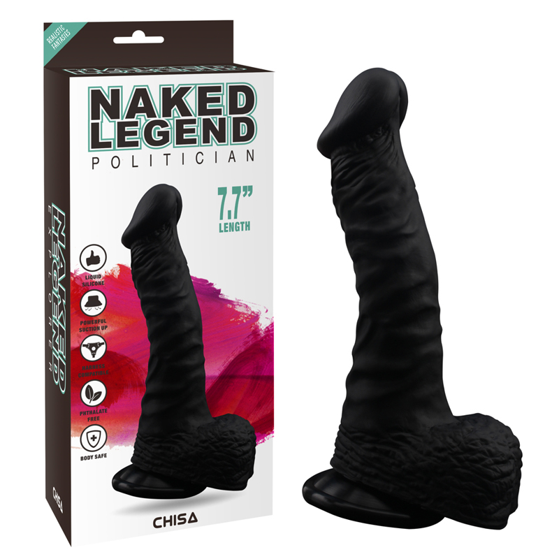 Фалоімітатор з мошонкою на присосці Chisa Naked Legend, чорний