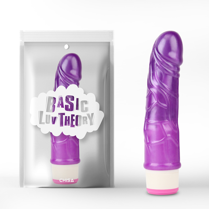Вібратор реалістичний на батарейках Chisa Basic Luv Theory Stud Rod, фіолетовий, 17.5 см