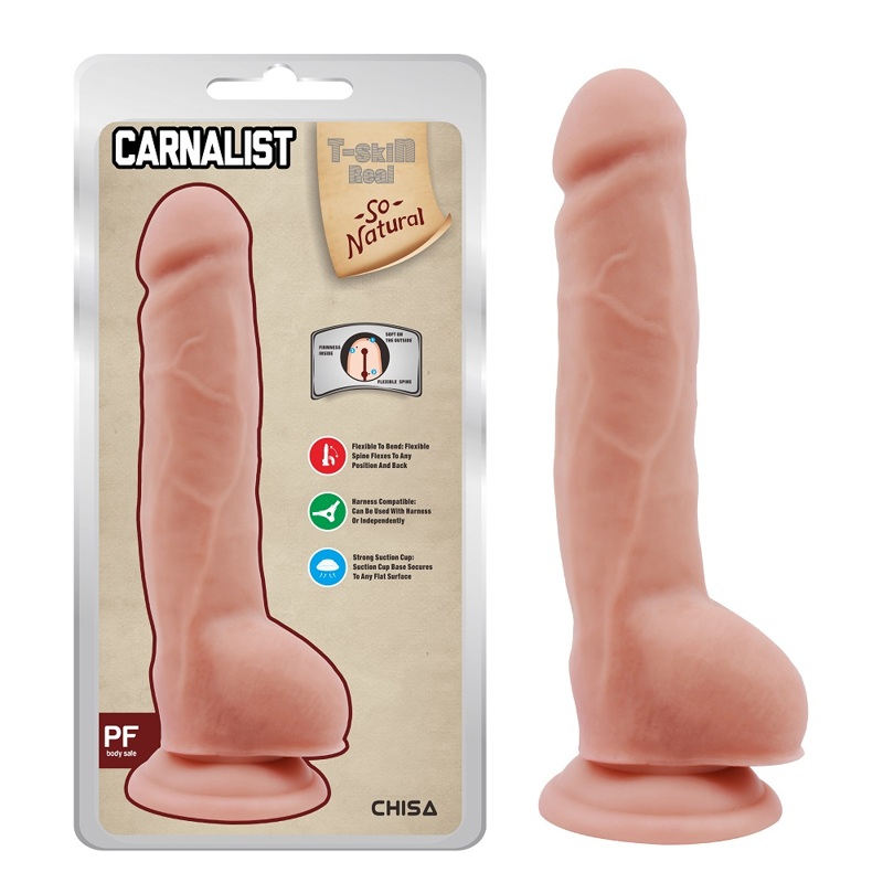 Фалоімітатор з хребтом Chisa T-skin ReaL, тілесний