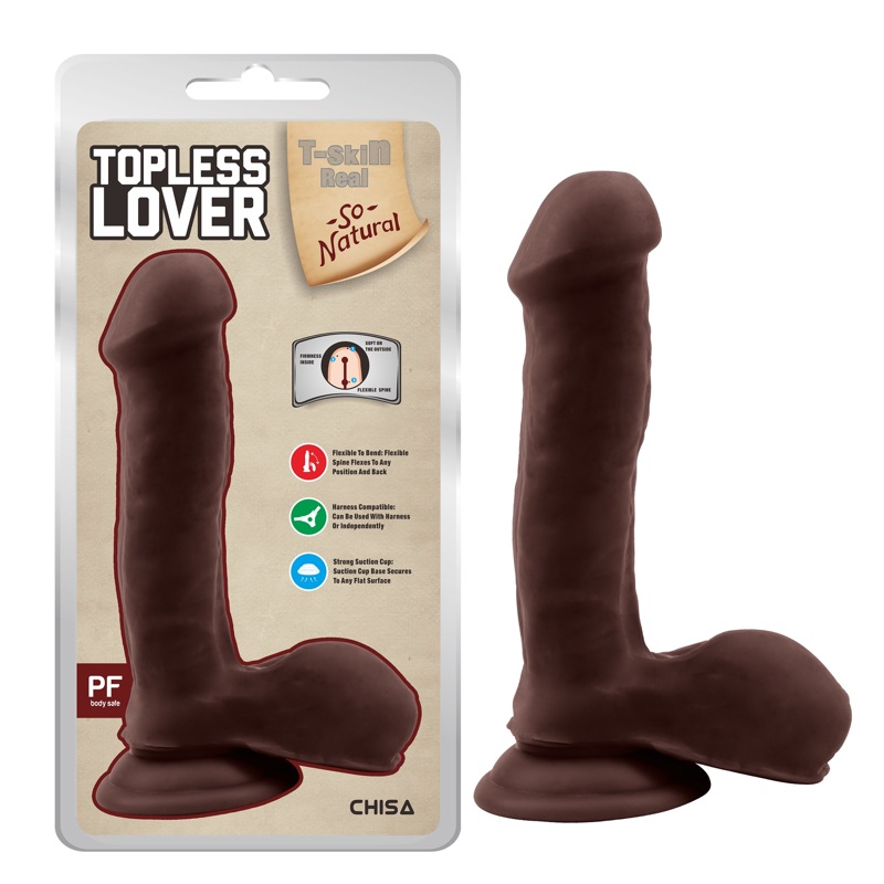Фалоімітатор на присосці Chisa T-skin ReaL Topless Lover, коричневий