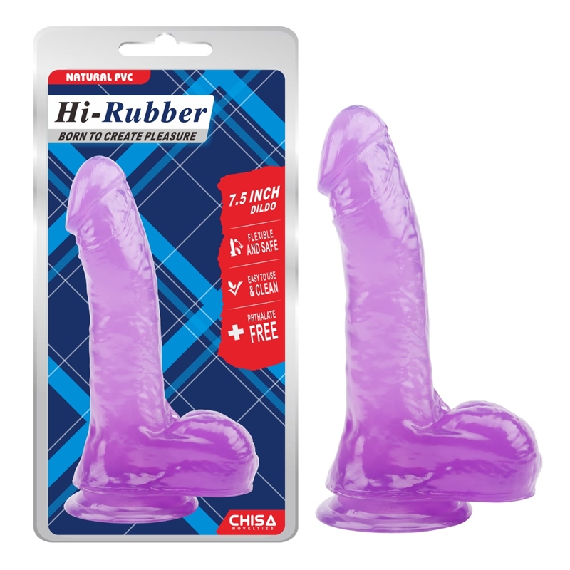 Фалоімітатор реалістичний Chisa HI-RUBBER 7.5 на присосці, фіолетовий