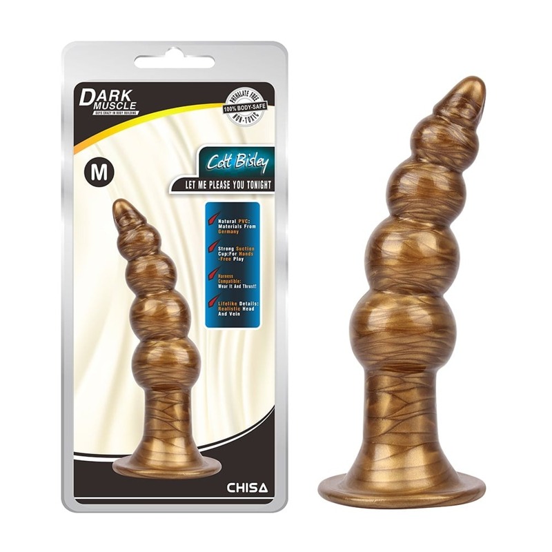 Анальна пробка ялинка Chisa Dark Muscle Cdt Bisley Gold на присосці