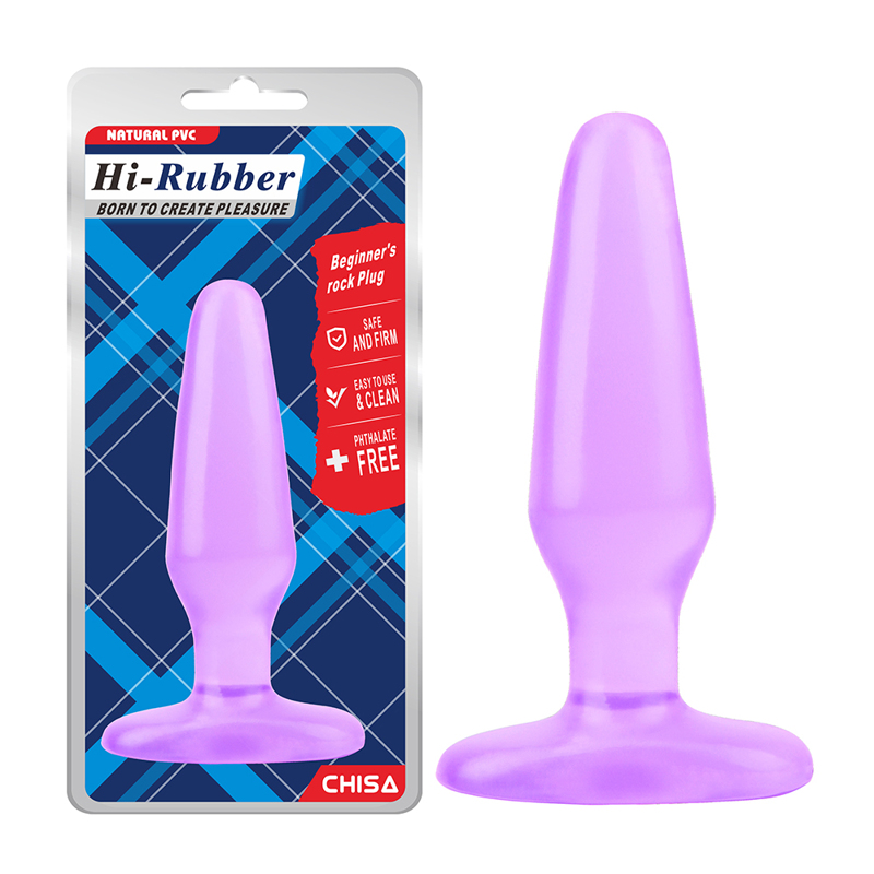 Анальна пробка на присосці Chisa Hi-Rubber бузкова