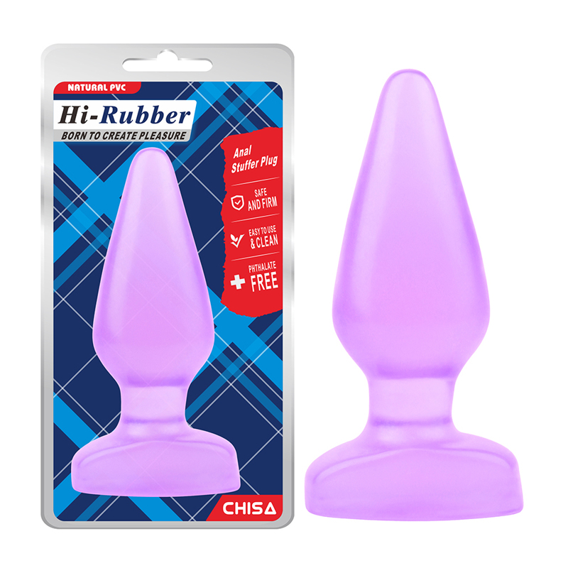 Анальна пробка велика Chisa Hi-Rubber, фіолетова
