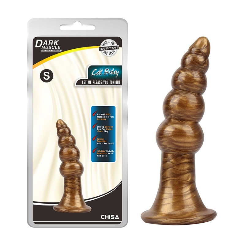 Анальна пробка у вигляді ялинки Chisa Dark Muscle золотиста
