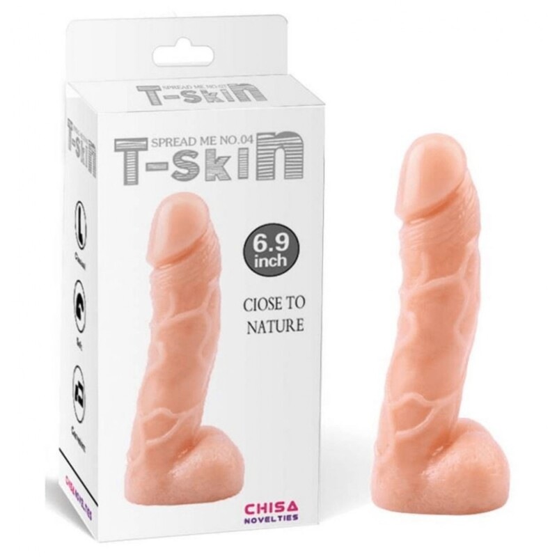 Фалоімітатор реалістичний Chisa T-skin з яєчками, бежевий
