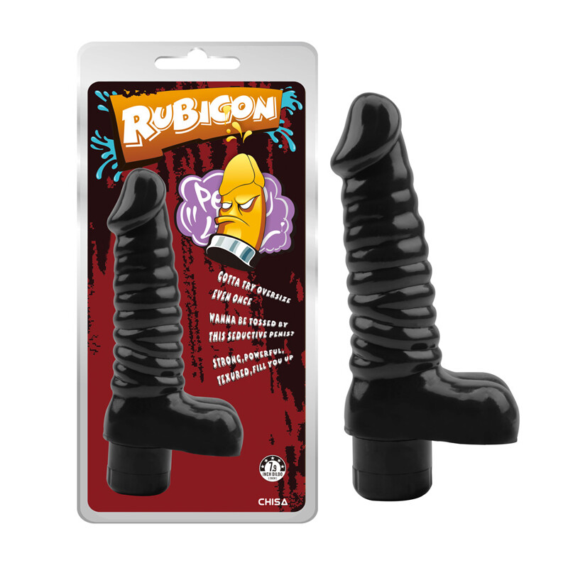 Вібратор реалістичний із мошонкою Chisa Rubicon, чорний