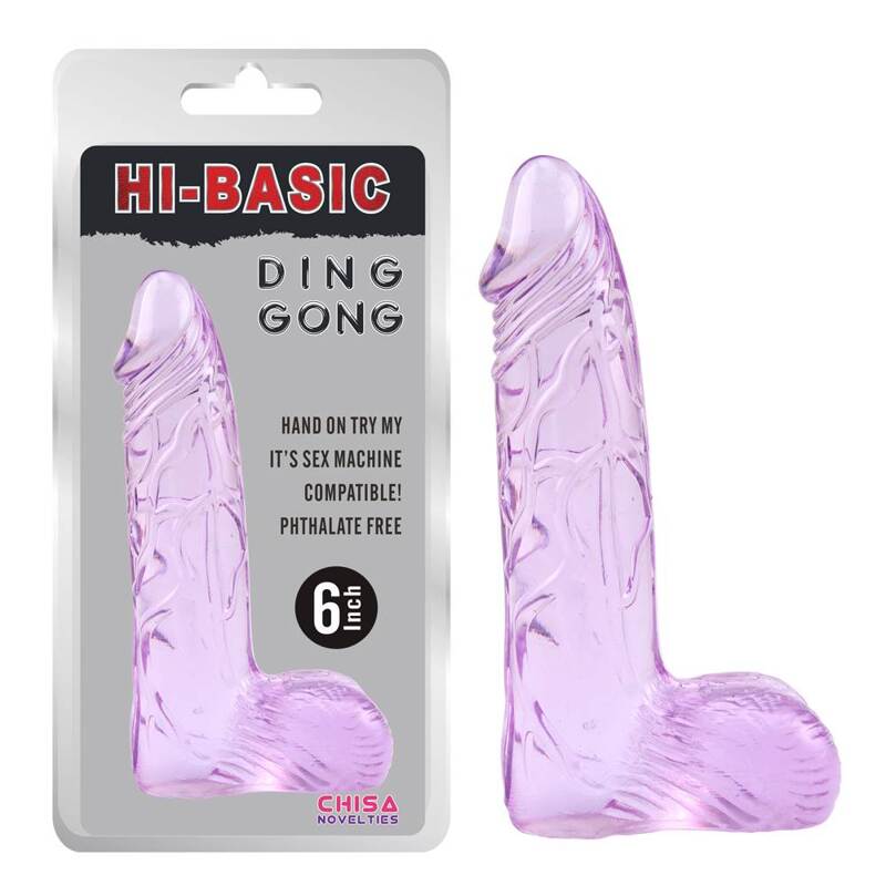 Фалоімітатор з мошонкою Chisa Hi Basic Ding Dong 6" фіолетовий