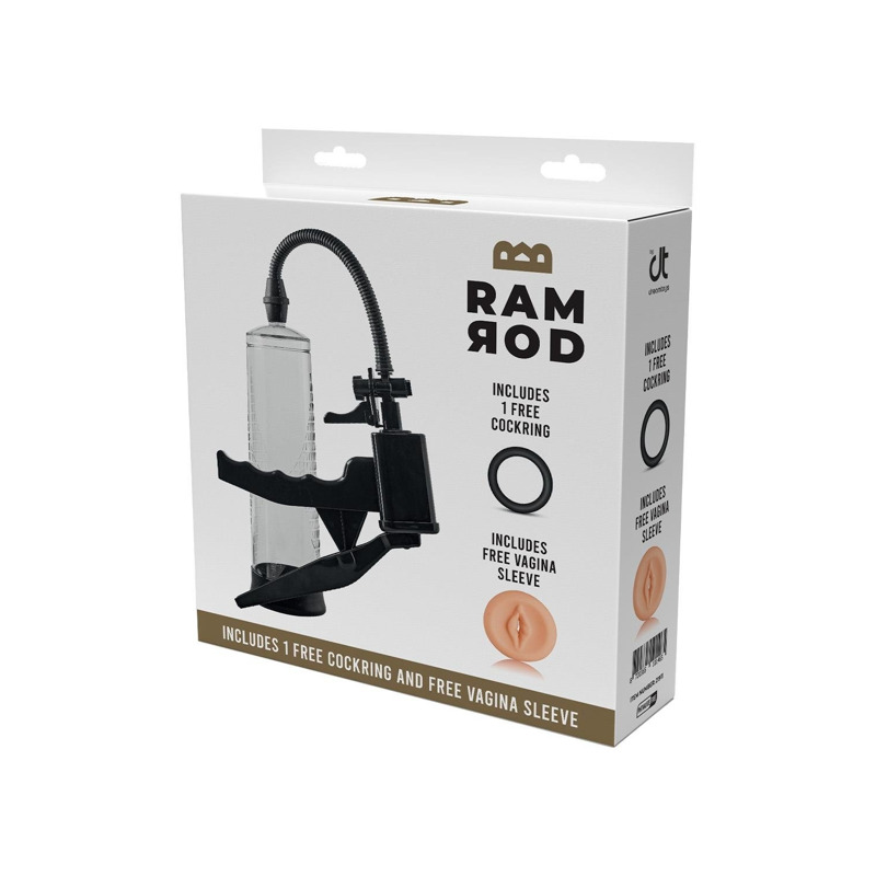 Вакуумная помпа для пениса Dream Toys Ramrod Pistol Penis Pump, с эрекционным кольцом
