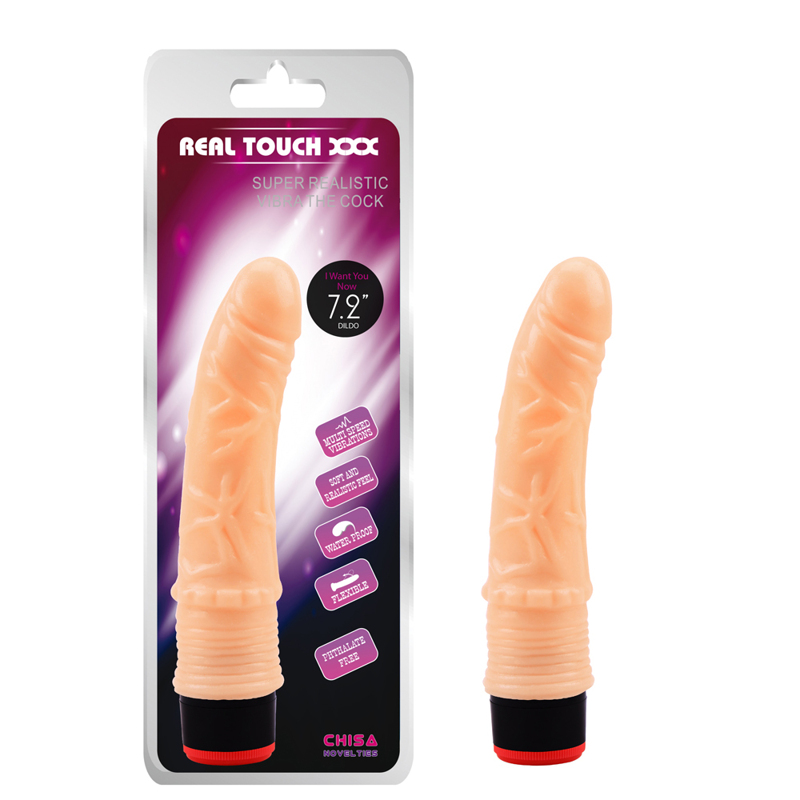 Реалістичний вібратор Chisa Real Touch XXX 7.2 на батарейках, тілесний