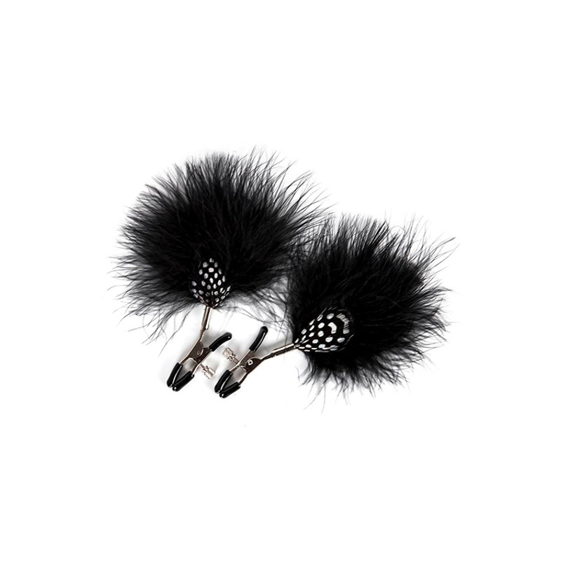 Зажимы для сосков с перьями GP FEATHER NIPPLE CLAMPS BLACK
